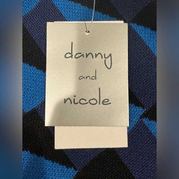 Danny and Nicole Blue, Navy, & Black Midi Sweater Dress Size M New With Tags - Picture 12 of 16